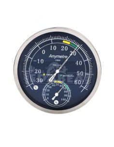 Termoigrometro analogico in acciaio inox