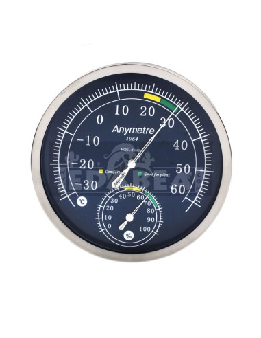 Termoigrometro analogico in acciaio inox