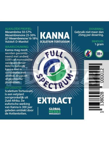 Kanna Vollspektrum-Extrakt 1g