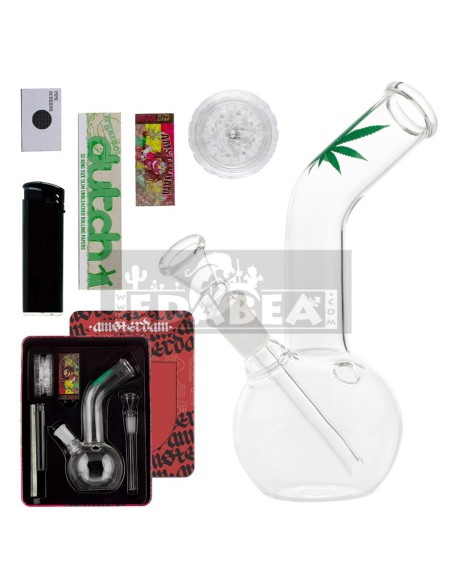 Comprar kit bong de vidro 16 cm com acessórios | Edabea