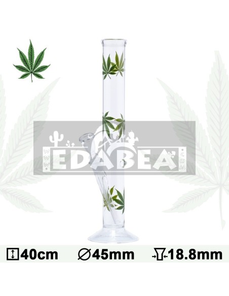 Bong de Cristal Multi Leaf 40 cm con difusor 18,8 mm | Edabea
