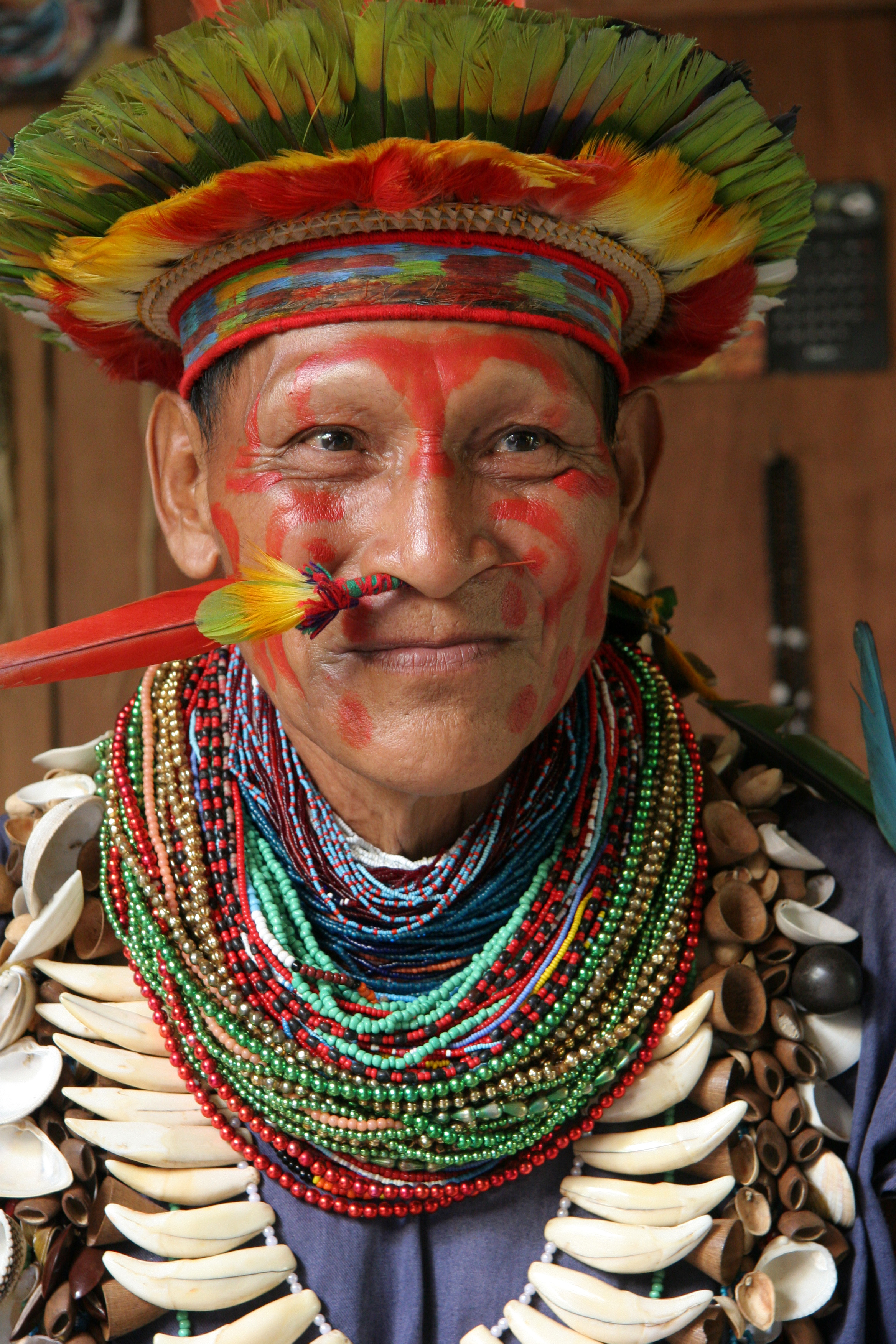 Shaman of Ecuadorian Amazon, June 2016 (Veton Picq, Wikipedia)